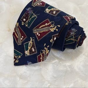 Vtg Blue Golf Bag Golfer Men’s Silk Tie Made USA